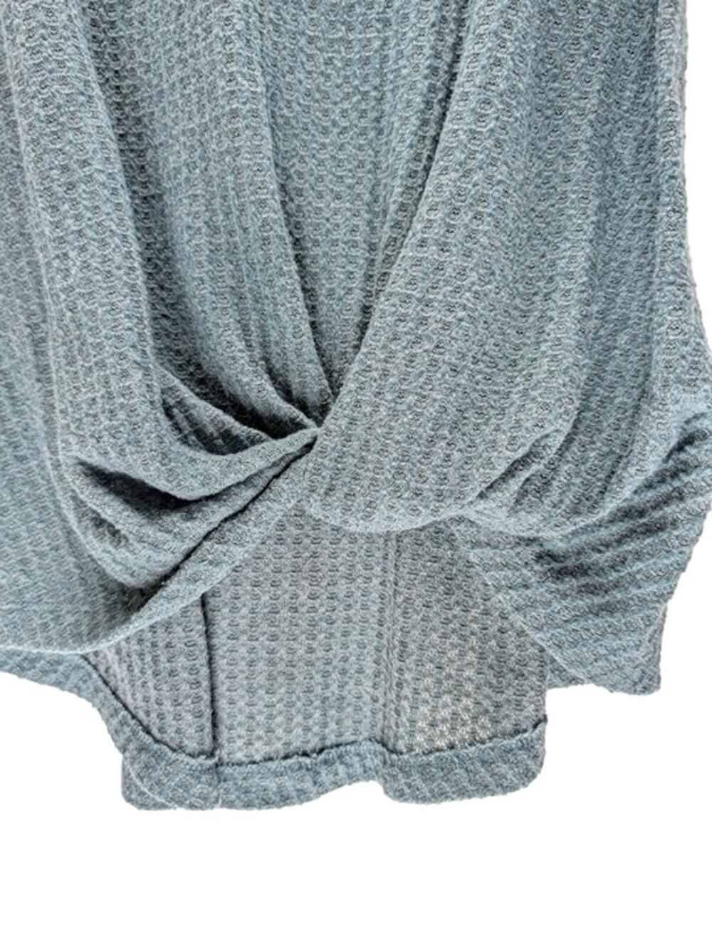 Wishlist Tank Top Women Small Twist Front Waffle Knit Teal - Picture 4 of 5